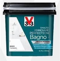 Smalto rinnova bagno V33 Perfection, col. bianco satinato, lt. 0,75